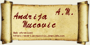 Andrija Mucović vizit kartica